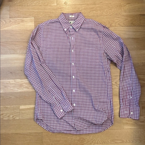 J. Crew Other - J. Crew Men's Burgundy Plaid Button-Down Shirt